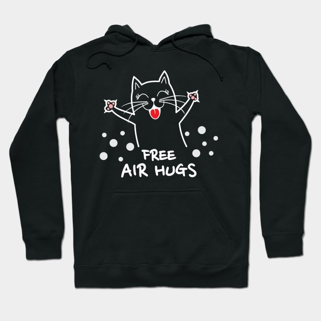 Free Air Hugs Cute Cat Kitten Smiles Social Distancing Hoodie by markz66